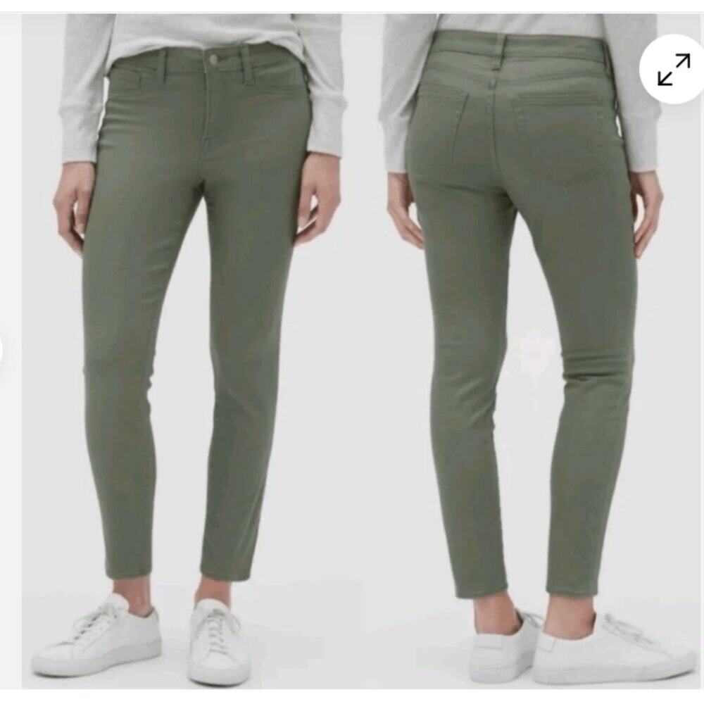 NWT Gap Mid Rise Stretch Skinny Green Denim Legging Size 16/33